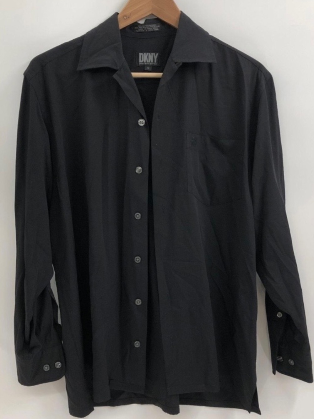 DKNY Black S Long Sleeve button up Y2K Officecore CBK Normcore Minimalist